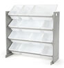 Inspire Toy organizer (grey rack, white bins)