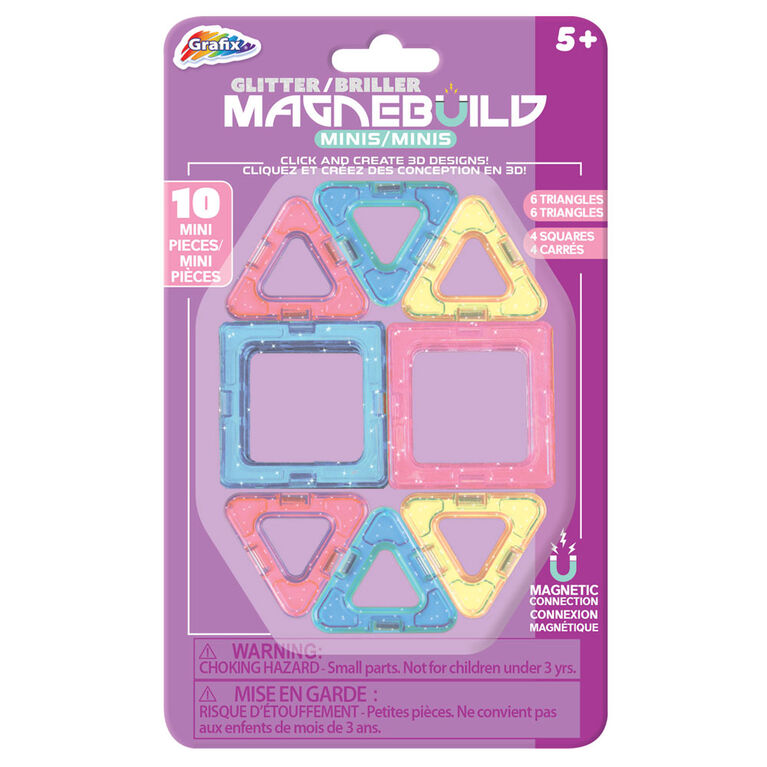 MAGNEBUILDS - 10pc Mini Magnebuilds - Glitter