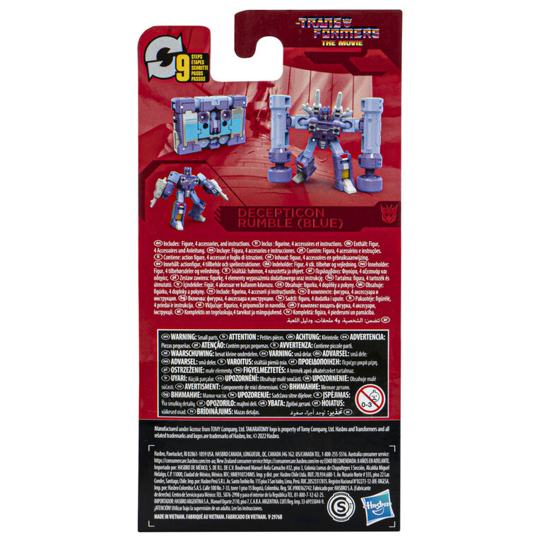 Transformers Studio Series Core The Transformers: The Movie Decepticon Rumble (Blue) Figure, 3.5-inch