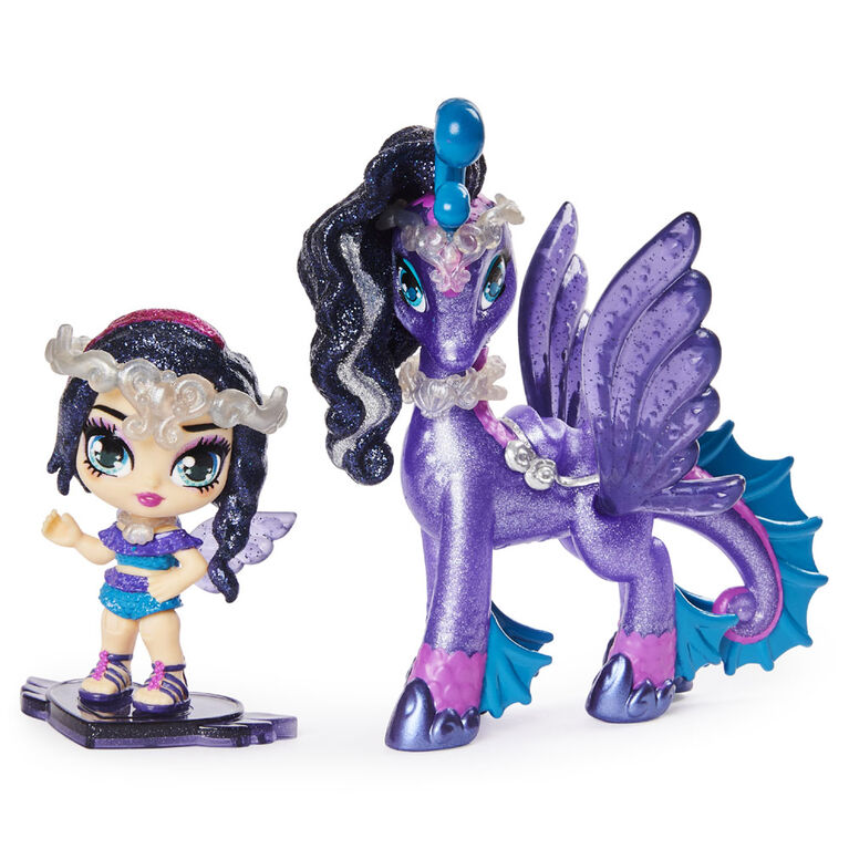 Hatchimals Pixies Riders, Black Glitter Lily Pixie and Seastallion