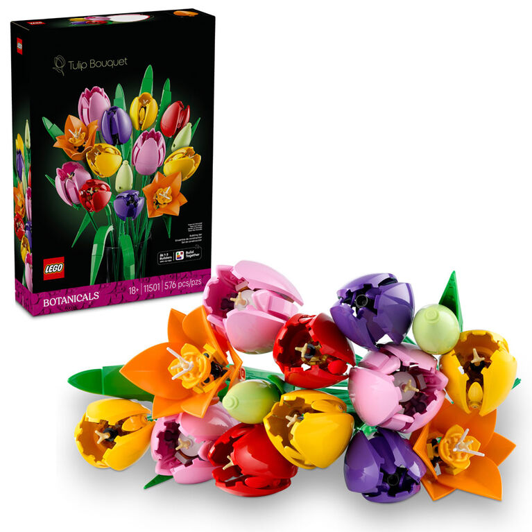 LEGO Botanicals Tulip Bouquet Flower Room Decor - Building Set for Adults, Ages 18+ - 11501