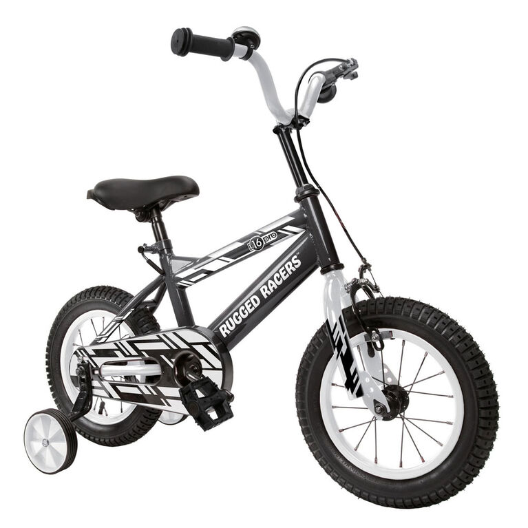 Vélo pour enfants Rugged Racer 16 pouces avec roues d'entraînement - Noir - Édition anglaise