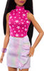 Barbie Fashionistas Doll #215 with Black Straight Hair & Iridescent Skirt, 65th Anniversary