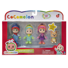 CoComelon, paquet de 4 figurines - th&egrave;me hiver