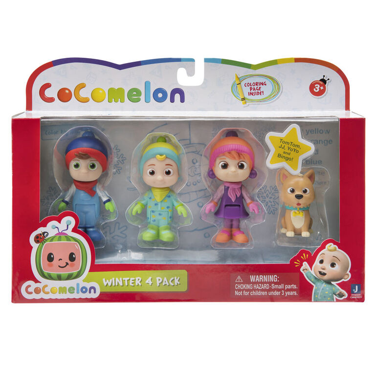 CoComelon, paquet de 4 figurines - thème hiver