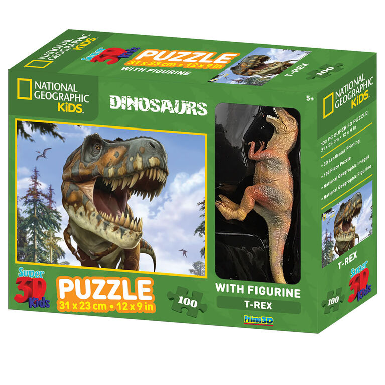 National Geographic - Tyrannosaurus 100 Piece Puzzle with figurine