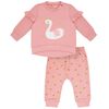 PL Baby Baby 2 Mcx Ensemble pour Filles Haut & Pantalon Jogging  - Swan Lake Rose, 9 Mois