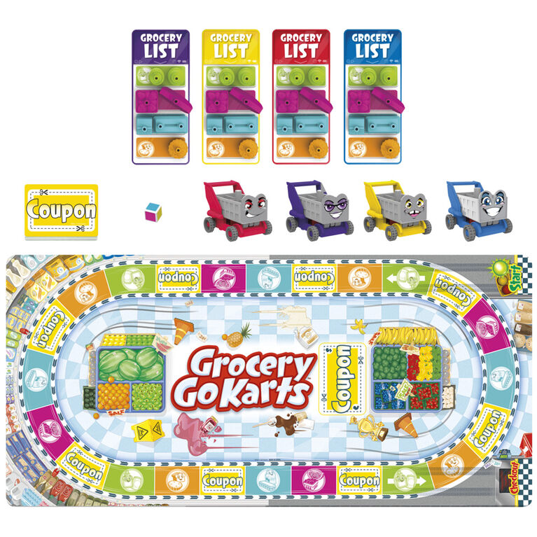Épicerie en folie, jeu de plateau pour enfants et tout-petits, jeu d'assemblage avec mini articles, jeux préscolaires pour 2 à 4 joueurs