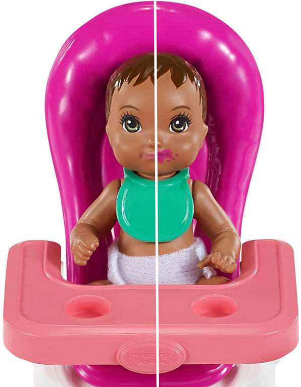 Barbie Skipper Babysitters Inc. Dolls & Playset with Babysitting Skipper Doll, Color-Change Baby Doll, High Chair & Party-Themed Accessories