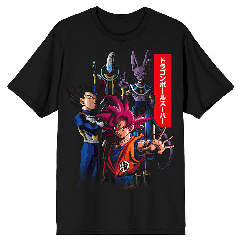 Dragon Ball Z Super Group 3D Men’s Noir T-Shirt -Petit