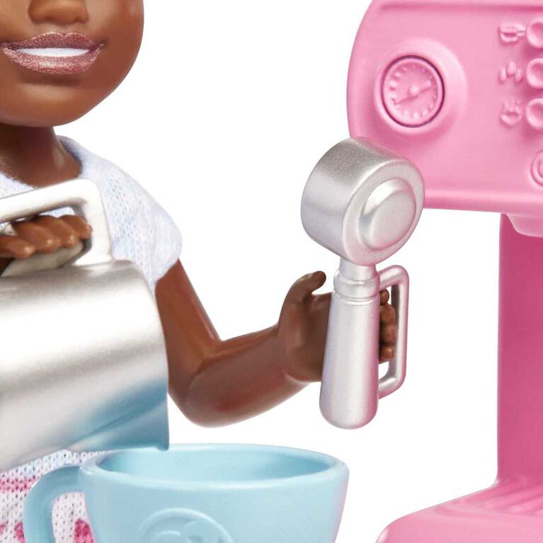 Barbie Chelsea Can Be... Barista Doll and 7 Career-Themed Accessories Including Coffee Maker