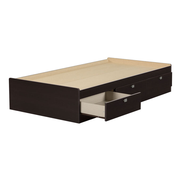 Spark Mate's Platform Storage Bed with 3 Drawers- Chocolate