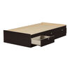 Spark Mate's Platform Storage Bed with 3 Drawers- Chocolate