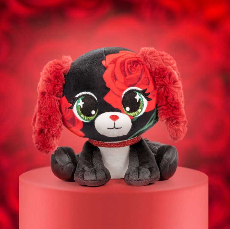 P.Lushes Designer Fashion Pets Anna Dolce Puppy Premium Stuffed Animal, Red/Black, 6"