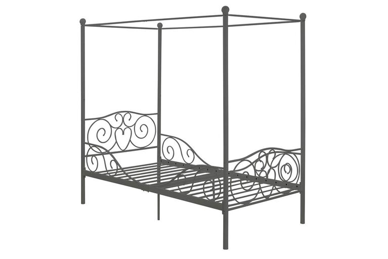 DHP - Canopy Twin Metal Bed, Silver
