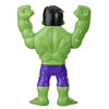 Marvel Spidey and His Amazing Friends Power Smash Hulk, Face-Changing 10-inch Hulk Figure with Brick Wall Accessory
