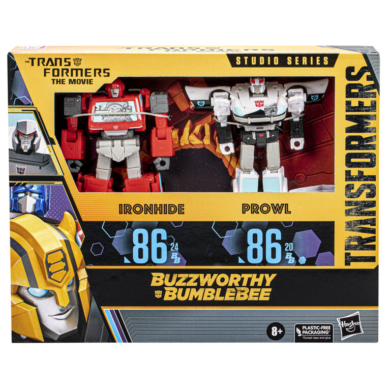 Transformers Studio Series Buzzworthy Bumblebee Voyager 86-24BB Ironhide and Deluxe 86-20BB Prowl Action Figures - R Exclusive