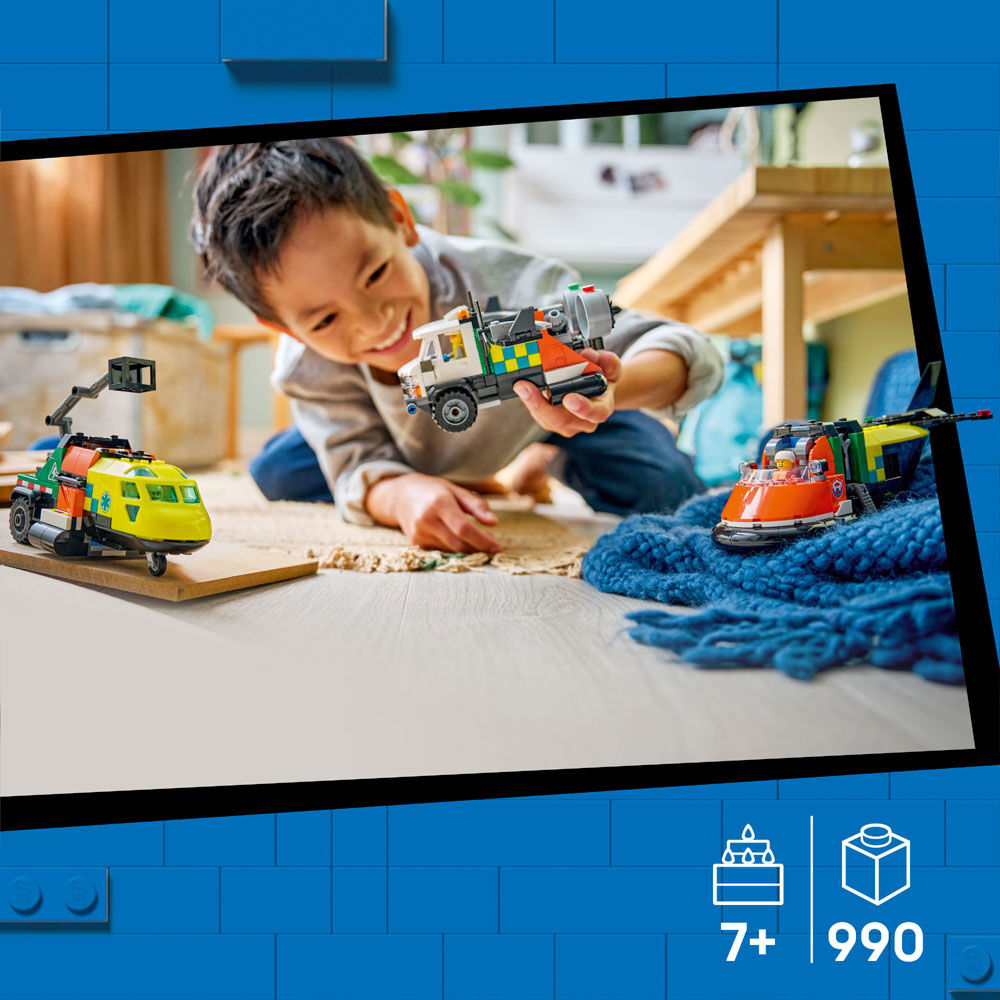 LEGO City Airplane, Service Truck & Hovercraft Remix Building Toy for Kids, Ages 7+ - 60505