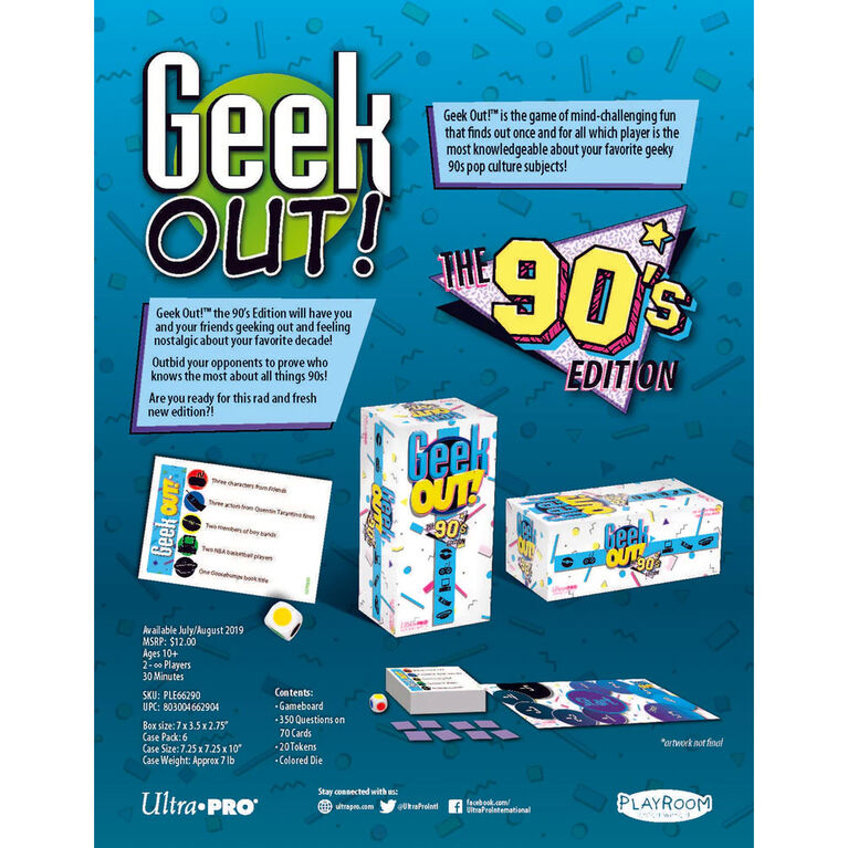 Ultra PRO Geek Out! Trivia Party Game: The 90s Edition - English Edition