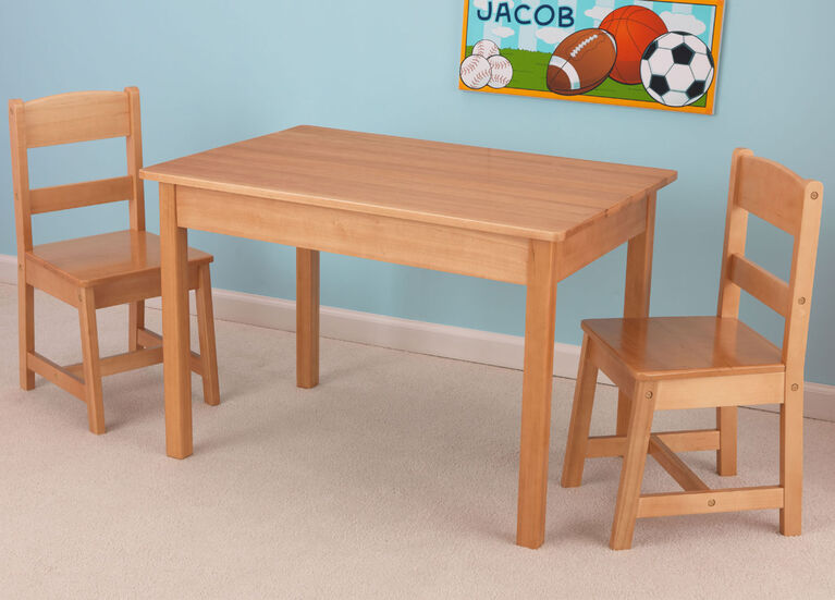 KidKraft - Rectangle Table and 2 Chair Set - Natural