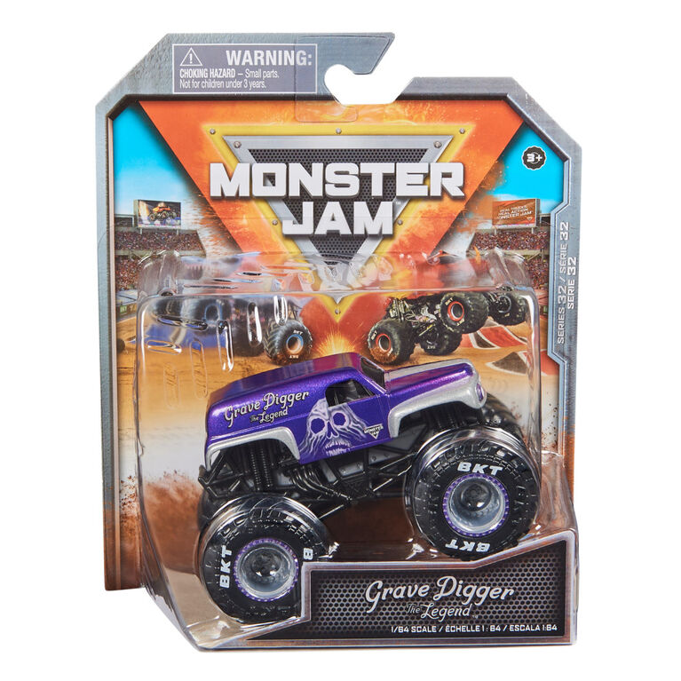 Monster Jam, Official Grave Digger The Legend Monster Truck, Die-Cast Vehicle, 1:64 Scale