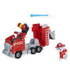 PAW Patrol, Camion de pompier transformable de luxe du film avec figurine Marcus articulée à collectionner