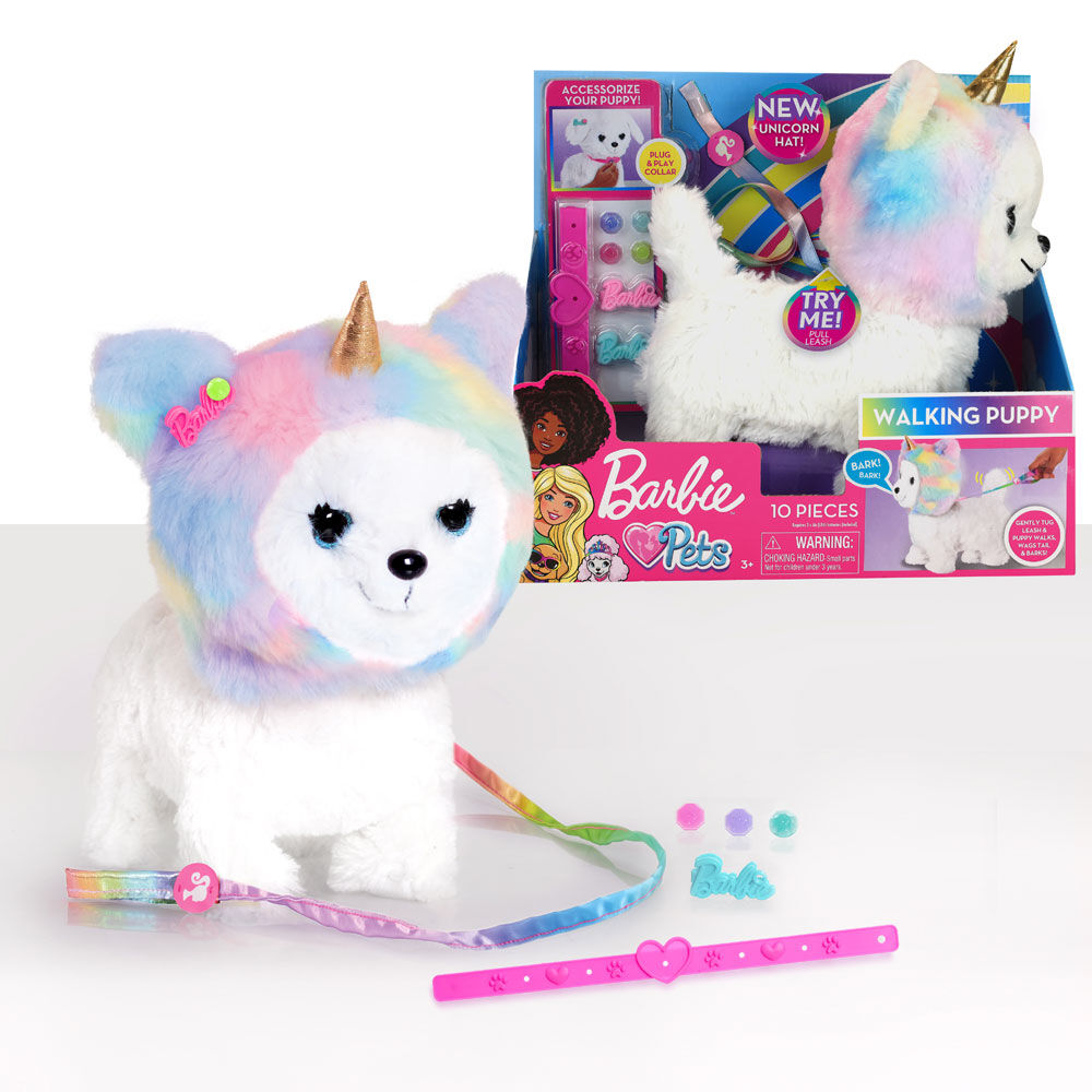 Barbie Walking Puppy with Unicorn Hat