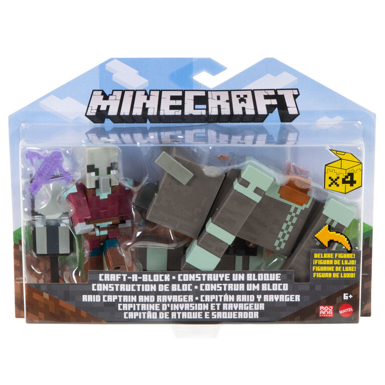 Minecraft Dungeons Ravager and Raid Captain Figures