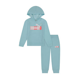 PUMA - Pullover Hoodie & Jogger Set Light Aqua