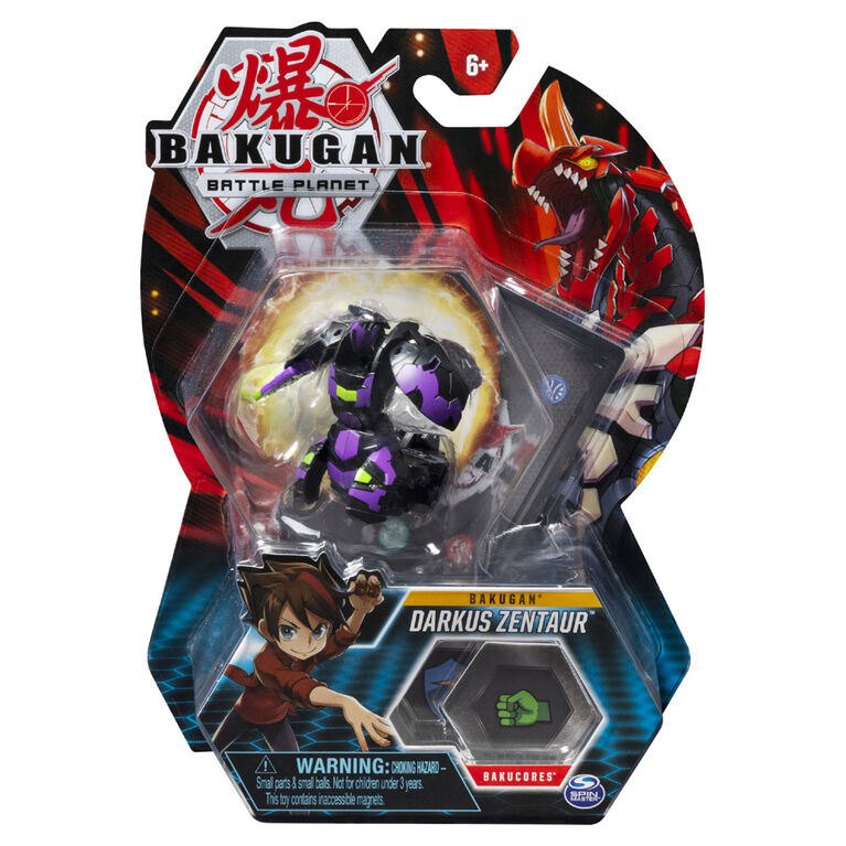 Bakugan, Darkus Zentaur, 2-inch Tall Collectible Action Figure and Trading Card