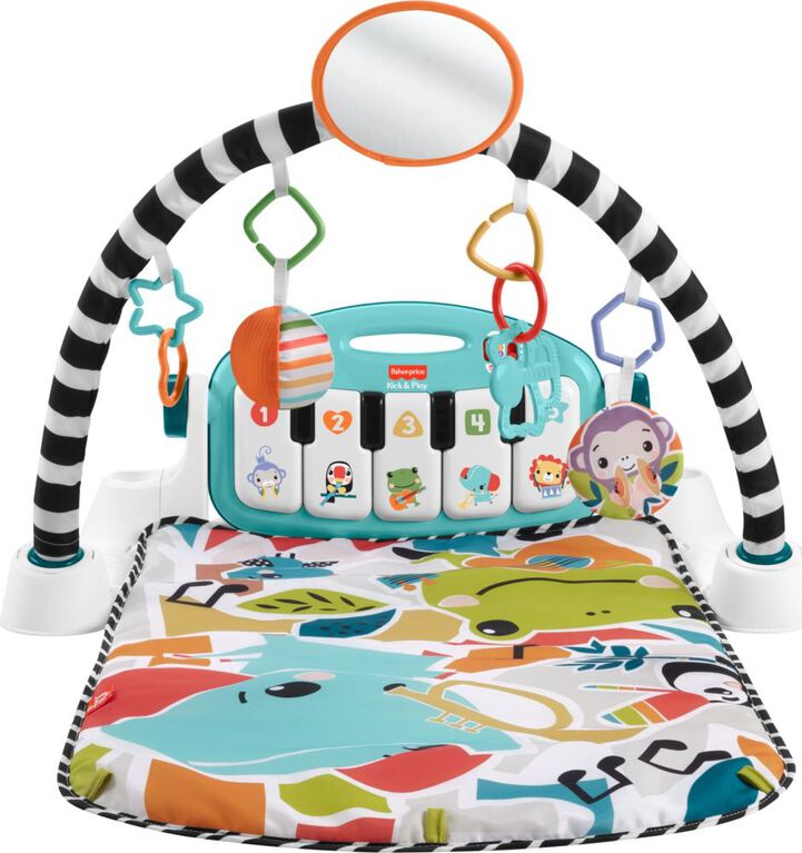 Fisher-Price Tapis piano Lumières et Apprentissage, bleu, français