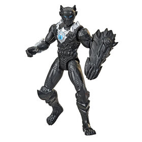 Marvel Avengers Mech Strike Monster Hunters Black Panther Toy, 6-Inch-Scale Action Figure with Accessory