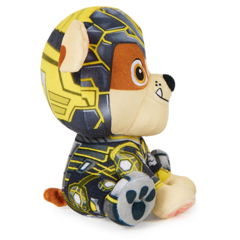 PAW Patrol: The Mighty Movie, Mighty Pups Rubble Plush Toy, 7-Inch Tall, Premium Stuffed Animals