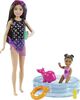 Barbie Skipper Babysitters Inc. Dolls & Playset with Babysitting Skipper Doll, Toddler Small Doll with Color-Change Swimsuit, Kiddie Pool, Whale Squirt Toy & Accessories