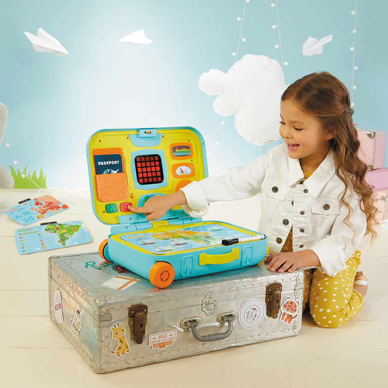 Little Tikes Learning Activity Suitcase Roll and Go Interactive LCD Screen with Music Songs Sounds Travel Phrases to Develop Letters Numbers Shapes and Roleplay.