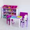 Toy Organizer with 16 Bins, White/Pinks