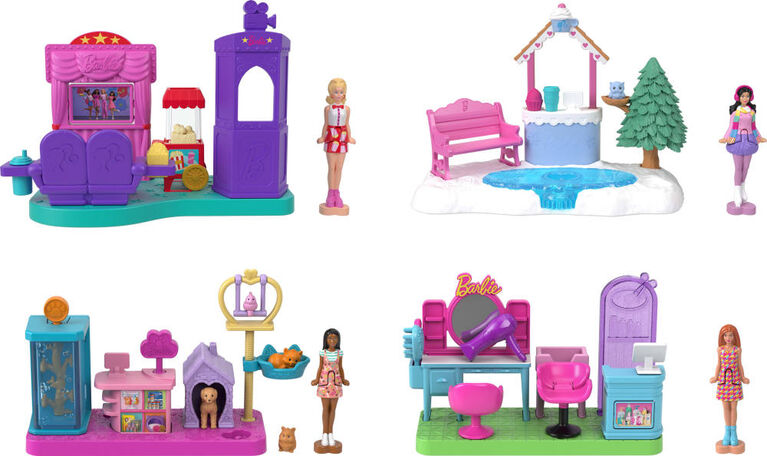 Barbie Mini Barbie Land Doll House Playsets with 1.5-Inch Doll, Furniture & Accessories (Styles May Vary)