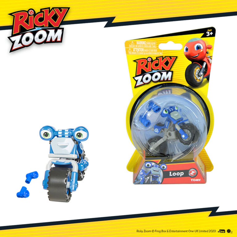Ricky Zoom: Loop Hoopla Toy Motorcycle from Ricky Zoom - 3-inch Action Figure - Free-Wheeling, Free Standing Toy Bike Character for Preschool Play - R ...