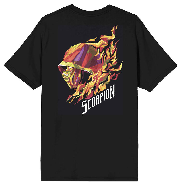 Mortal Kombat Logo Scorpion Big Face Mens Black T-Shirt 