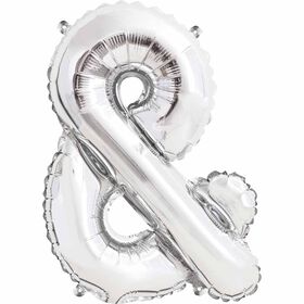 14" Silver Letter Balloons - &