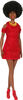 Barbie Fashionistas Doll #221 with Natural Black Hair, Red Dress & Accessories, 65th Anniversary