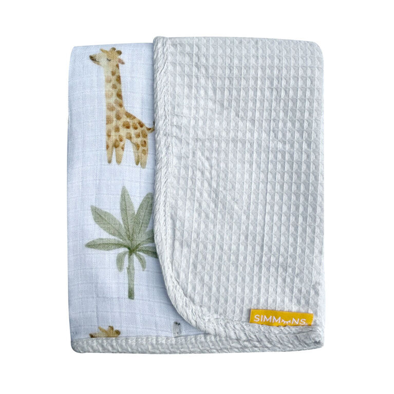 Simmons Waffle/Bamboo Blanket Grey Safari