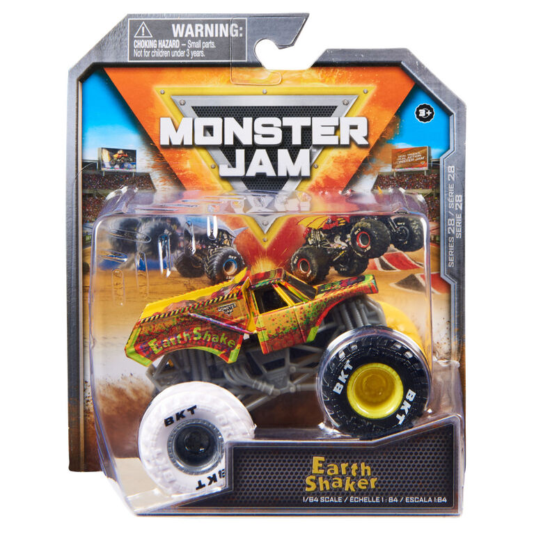 Monster Jam, Official Earth Shaker (Multicolor Tires) Monster Truck, Die-Cast Vehicle, 1:64 Scale, Kids Toys for Boys Ages 3 and up