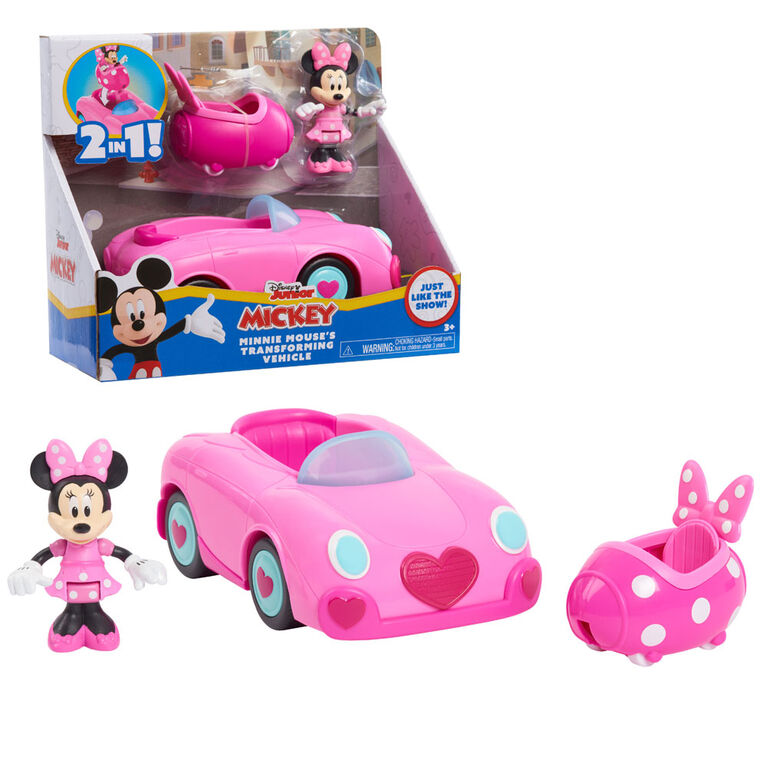 Minnie - Véhicule avec figurine et accessoire - Voiture rose pour