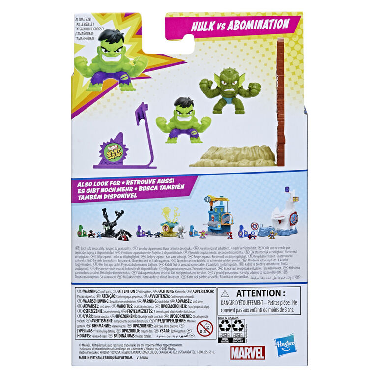 Marvel Stunt Squad Hulk vs. Abomination Playset with 1.5 Inch Action Figures