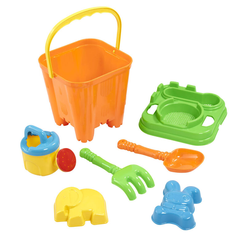 Out and About Beach Bucket Set Orange/Green Toys R Us Canada