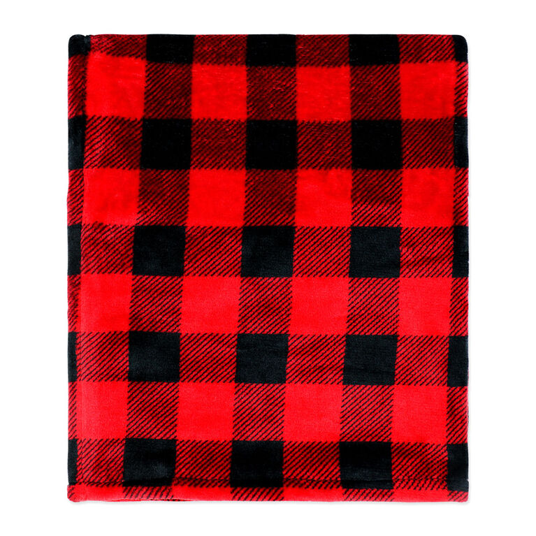 Baby Mode Signature Couverture à carreaux avec peluche renne, ensemble de 2 pièces