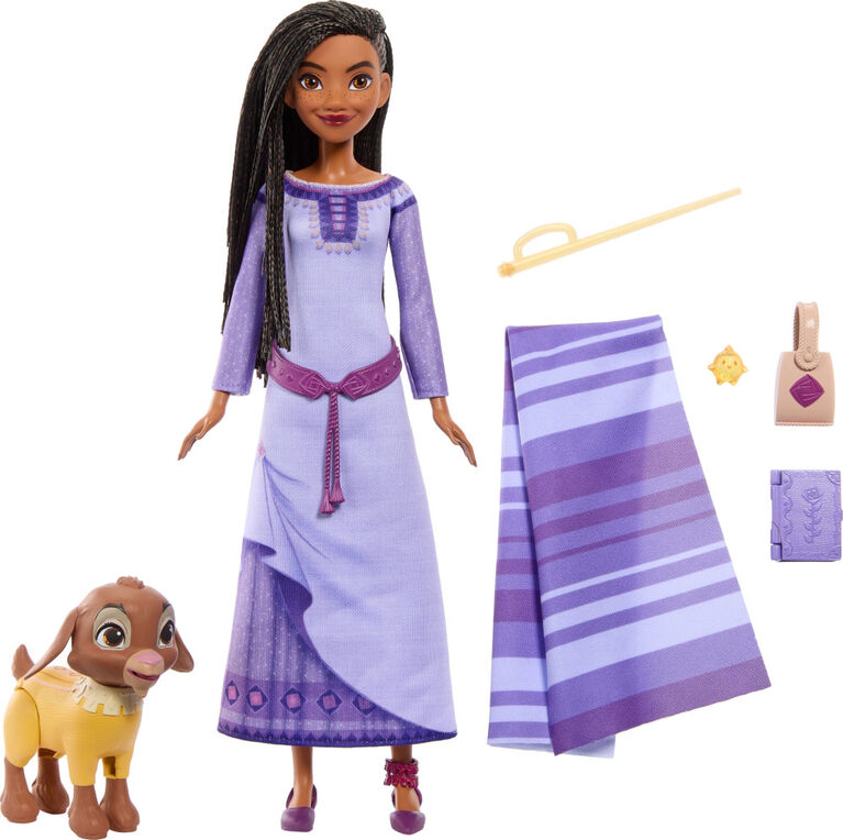 Disney Wish Asha of Rosas Adventure Pack Fashion Doll, Posable Doll with Animal Friends and Accessories   