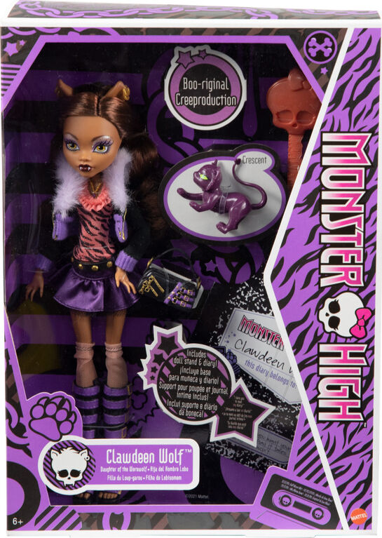Monster High-Poupée Clawdeen Wolf, avec socle et accessoires