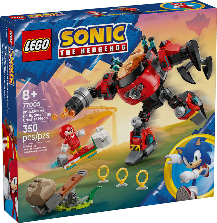 LEGO Sonic the Hedgehog Knuckles Contre le Robot Egg Crusher du Dr. Eggman, Jouet de Robot, Ensemble Interactif 77005